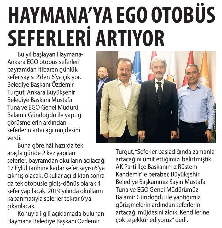 Ankara haymana otobüs saatleri 2018